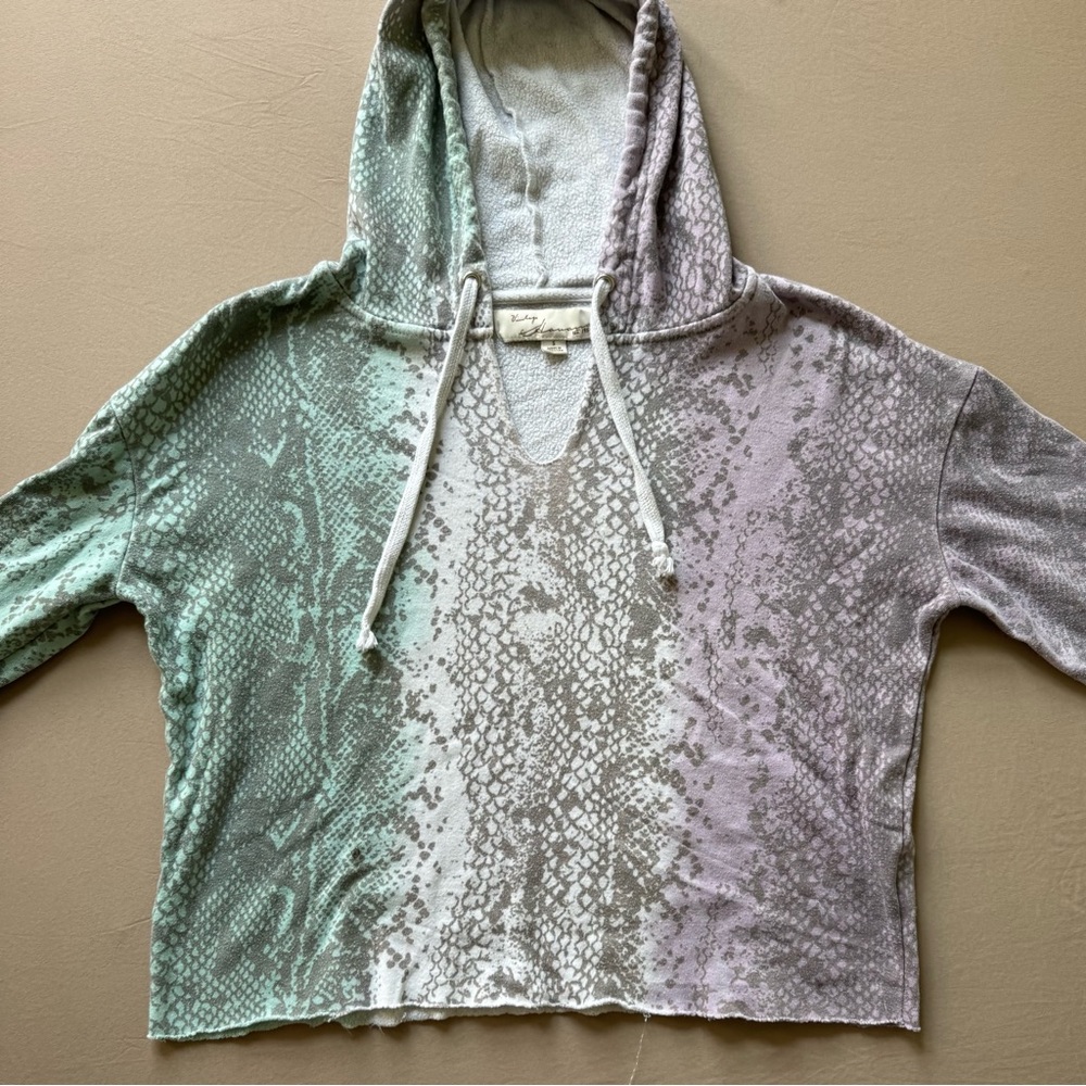 VINTAGE HAVANA SNAKE SKIN BURNOUT PLACEMENT TIE-DYE HOODIE - Picture 3 of 7